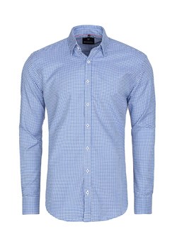 koszula męska di selentino crete w kratkę slim fit ze sklepu Royal Shop w kategorii Koszule męskie - zdjęcie 104689248