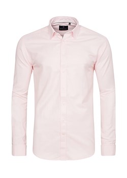 koszula męska di selentino różowa na spinki slim fit ze sklepu Royal Shop w kategorii Koszule męskie - zdjęcie 104693016