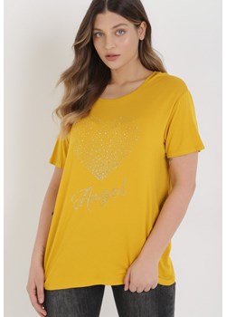 Żółty T-shirt Avae ze sklepu Born2be Odzież w kategorii Bluzki damskie - zdjęcie 104809525