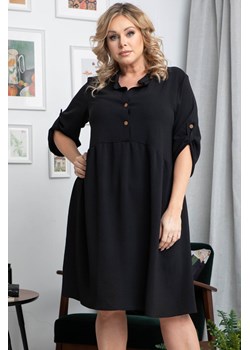 Sukienka do pracy swobodna odcinana pod biustem DALIA czarna ze sklepu karko.pl w kategorii Sukienki - zdjęcie 104894275