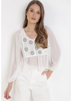 Biała Bluzka Avadina ze sklepu Born2be Odzież w kategorii Bluzki damskie - zdjęcie 105231388