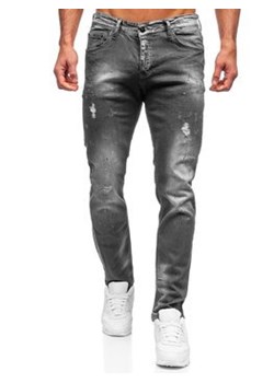 Czarne spodnie jeansowe męskie regular fit Denley 4006 ze sklepu Denley w kategorii Jeansy męskie - zdjęcie 105320289