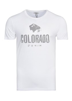 T-shirt męski Colorado Denim biały z krótkimi rękawami 