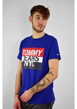 T-shirt męski Tommy Hilfiger niebieski z krótkim rękawem 