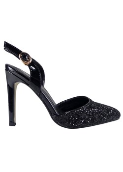 Czarne brokatowe szpilki stylowe buty damskie ze sklepu Kokietki w kategorii Czółenka - zdjęcie 106047135