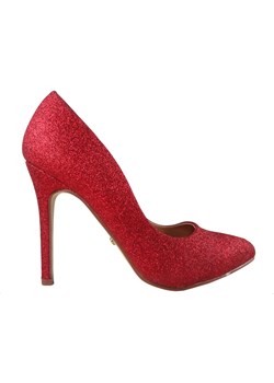 Czerwone szpilki brokatowe buty damskie ze sklepu Kokietki w kategorii Czółenka - zdjęcie 106047697