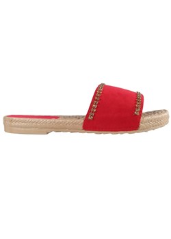 Czerwone klapki damskie z cyrkoniami buty ze sklepu Kokietki w kategorii Espadryle damskie - zdjęcie 106048275