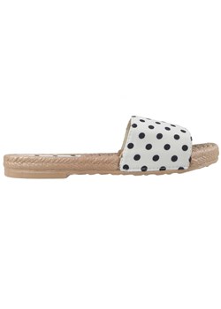 Białe klapki w kropki damskie płaskie buty ze sklepu Kokietki w kategorii Espadryle damskie - zdjęcie 106048347