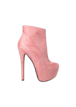 Różowe botki na platformie zamszowe buty ze sklepu Kokietki w kategorii Botki - zdjęcie 106049656