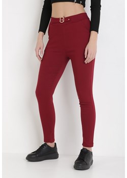 Bordowe Spodnie Skinny Aeliyah ze sklepu Born2be Odzież w kategorii Spodnie damskie - zdjęcie 106052865