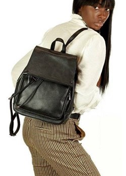 Praktyczny plecak z naturalnej skóry AMBER czarny ze sklepu merg.pl w kategorii Plecaki - zdjęcie 106132635