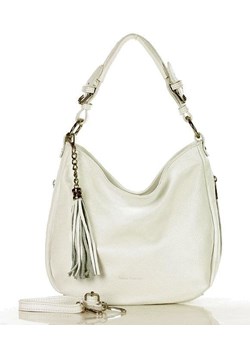 MARGARIT - Włoska miejska torebka skórzana biała ze sklepu merg.pl w kategorii Torby Shopper bag - zdjęcie 106204767