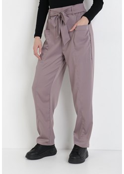Ciemnofioletowe Spodnie Peness ze sklepu Born2be Odzież w kategorii Spodnie damskie - zdjęcie 106208477
