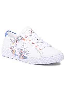 Buty sportowe damskie białe Cycleur De Luxe sneakersy płaskie na wiosnę sznurowane 