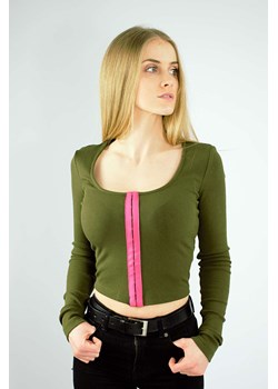 bluzka damska khaki guess krótka ze sklepu Royal Shop w kategorii Bluzki damskie - zdjęcie 106272729