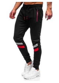 Czarne dresowe spodnie męskie Denley K10015 ze sklepu Denley w kategorii Spodnie męskie - zdjęcie 106338618