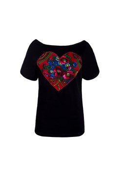 Damska koszulka z sercem ze sklepu JK-Collection w kategorii Bluzki damskie - zdjęcie 106439157