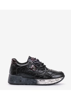 Czarne sneakersy na koturnie Ayanna ze sklepu gemre w kategorii Buty sportowe damskie - zdjęcie 106506807