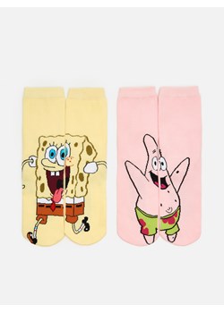 Cropp - 2 pack skarpet SpongeBob - wielobarwny ze sklepu Cropp w kategorii Skarpetki damskie - zdjęcie 106670387