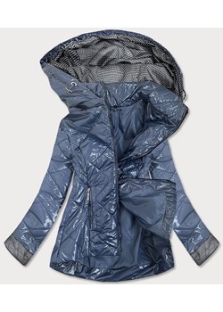 Błyszcząca damska kurtka pikowana niebieska (b9573) ze sklepu goodlookin.pl w kategorii Kurtki damskie - zdjęcie 106712008