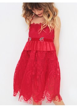 Czerwona koronkowa sukienka Anima by Justyna Steczkowska ze sklepu Eye For Fashion w kategorii Sukienki dziewczęce - zdjęcie 107446978