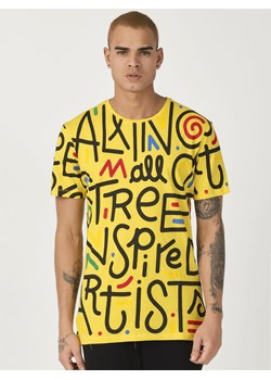T-Shirt męski z nadrukiem żółty OZONEE MR/21518 ze sklepu ozonee.pl w kategorii T-shirty męskie - zdjęcie 107567956