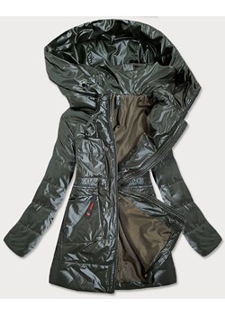 Damska pikowana kurtka z kapturem zielona (7728) ze sklepu goodlookin.pl w kategorii Kurtki damskie - zdjęcie 107628208