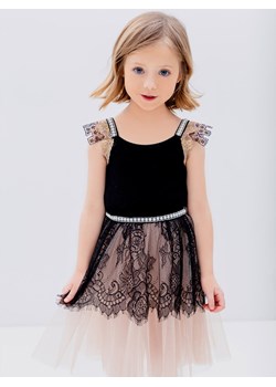 Czarno-beżowa sukienka dziecięca Anima by Justyna Steczkowska ze sklepu Eye For Fashion w kategorii Sukienki dziewczęce - zdjęcie 107668267