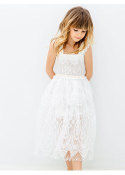 Koronkowa biała sukienka dziecięca Anima by Justyna Steczkowska ze sklepu Eye For Fashion w kategorii Sukienki dziewczęce - zdjęcie 107668309