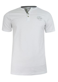 T-shirt Bawełniany, Biały z Nadrukiem, Męski, Krótki Rękaw, Dekolt z Guzikami -PAKO JEANS TSPJNSPORTbi ze sklepu JegoSzafa.pl w kategorii T-shirty męskie - zdjęcie 107719257