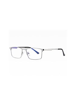 Srebrne męskie okulary do komputera BLUE LIGHT zerówki 2553B ze sklepu Stylion w kategorii Okulary korekcyjne męskie - zdjęcie 107778195