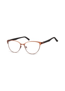 Oprawki okularowe kocie oczy damskie stalowe,giętki zausznik Sunoptic 980E brązowe ze sklepu Stylion w kategorii Okulary korekcyjne damskie - zdjęcie 107783868