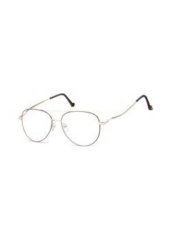 Okulary oprawki Pilotki zerówki metalowe korekcyjne 932D złote + brązowe ze sklepu Stylion w kategorii Okulary zerówki męskie - zdjęcie 107784065