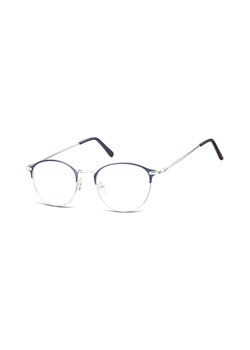 Lenonki okrągłe Okulary oprawki optyczne 933A srebrne + niebieskie ze sklepu Stylion w kategorii Oprawki do okularów męskich - zdjęcie 107784077