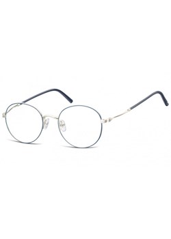 Lenonki okrągłe Okulary oprawki optyczne 927A niebiesko-srebrne ze sklepu Stylion w kategorii Oprawki do okularów męskich - zdjęcie 107785137