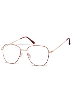 Oprawki okulary  Pilotki zerówki korekcyjne 922C czerwono-złote ze sklepu Stylion w kategorii Okulary zerówki męskie - zdjęcie 107785189