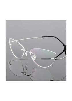 Srebrne okulary patenty damskie z filtrem antyrefleksyjnym SCH-502 ze sklepu Stylion w kategorii Okulary korekcyjne damskie - zdjęcie 107786268