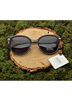 Damskie okulary przeciwsłoneczne polaryzacyjne czarne EST-01A ze sklepu Stylion w kategorii Okulary przeciwsłoneczne damskie - zdjęcie 107786535