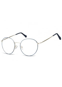 Lenonki okrągłe Okulary oprawki optyczne 915F srebrno-niebieskie ze sklepu Stylion w kategorii Oprawki do okularów męskich - zdjęcie 107786928