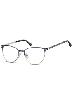 Okulary oprawki korekcyjne kocie oczy zerówki Sunoptic 914A srebrno-granatowe ze sklepu Stylion w kategorii Okulary zerówki męskie - zdjęcie 107787125