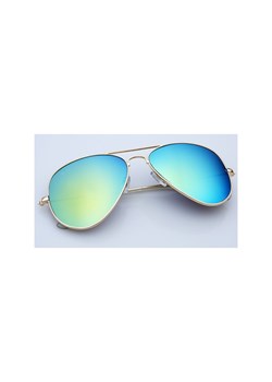 Okulary Pilotki lustrzanki zielone aviator Dasoon w komplecie z etui ze sklepu Stylion w kategorii Okulary przeciwsłoneczne damskie - zdjęcie 107787748