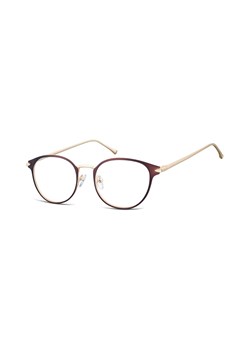 Oprawki okularowe kocie oczy damskie stalowe Sunoptic 940B brązowe ze sklepu Stylion w kategorii Okulary korekcyjne damskie - zdjęcie 107789939
