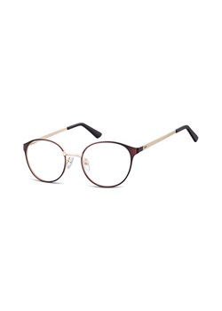 Oprawki okularowe kocie oczy damskie stalowe Sunoptic 941B brązowo-złote ze sklepu Stylion w kategorii Okulary korekcyjne damskie - zdjęcie 107789969