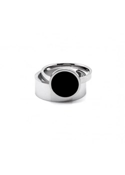 Pierścionek 2w1 ze stali szlachetnej. Obrączka oraz pierścionek z czarnym oczkiem. ze sklepu Moora w kategorii Pierścionki - zdjęcie 107809138
