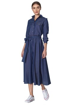 Jeansowa sukienka midi - S159 ze sklepu Świat Bielizny w kategorii Sukienki - zdjęcie 107811277