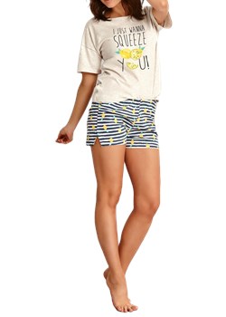 Bawełniana piżama damska TARO 2495 Lemon beżowa ze sklepu bodyciao w kategorii Piżamy damskie - zdjęcie 107812797