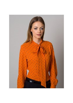 Pomarańczowa bluzka w groszki ze sklepu Willsoor w kategorii Koszule damskie - zdjęcie 107851426