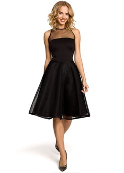 M148 Wieczorowa sukienka z dopasowaną górą - czarna ze sklepu Świat Bielizny w kategorii Sukienki - zdjęcie 108156885