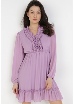 Liliowa Sukienka Petomenis ze sklepu Born2be Odzież w kategorii Sukienki - zdjęcie 108485907