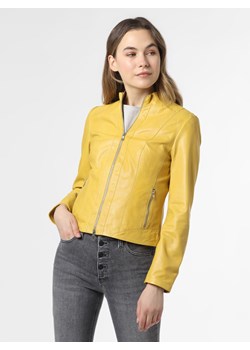 Maddox - Damska kurtka skórzana, żółty ze sklepu vangraaf w kategorii Kurtki damskie - zdjęcie 108563098